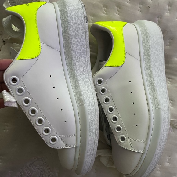 Alexander McQueen White and Bright Yellow Sneakers - Picture 2 of 5